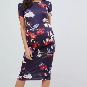 Maternity Floral Bodycon Dress
